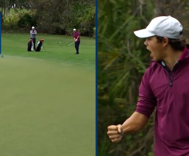 Charlie Woods chips in for ELECTRIC birdie at PNC Championship