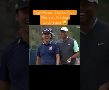Tiger Woods Copies Kevin Na's Epic Putting Celebration #shorts
