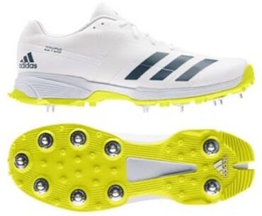 adidas 22YDS White Yellow Spike Cricket Shoes