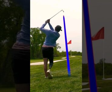 Amputee College Golfer Parker hitting his approach shot #golf #shorts