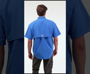 Columbia Logo Embroidered Bahama II Short Sleeve Shirt - For Men - Buy at ApparelnBags.com