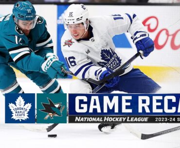 Maple Leafs @ Sharks 1/6 | NHL Highlights 2024