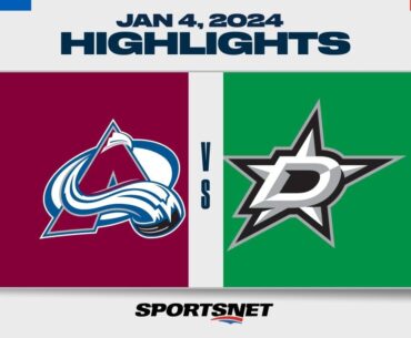 NHL Highlights | Avalanche vs. Stars - January 4, 2024