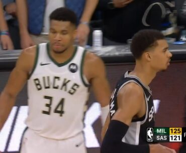 Victor Wembanyama ignores Giannis Antetokounmpo after the game 😅