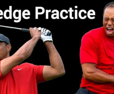 Tiger Woods Wedge Swings During Range Session