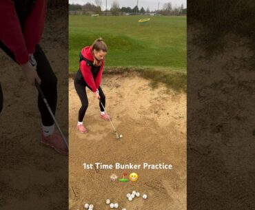 1st Bunker Practice 🙈⛳️😬  #golf #golfgirl #golfgirls #ladiesgolf #golfswing #golftime #golfjourney
