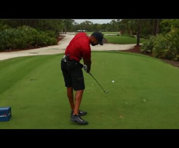 “This man is so good it's not even a sport anymore”: Tiger Woods insane shot on his knees breaks #g1