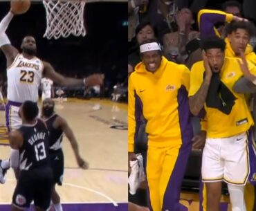 LeBron James most insane poster dunk on Paul George shocks everyone 😱😱