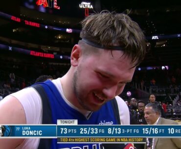 Luka Doncic talks 73-pt game vs Hawks, Postgame Interview