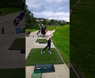 Best swing of the day, anything I need to improve? #golf #girlgolf