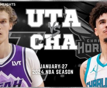 Utah Jazz vs Charlotte Hornets Full Game Highlights | Jan 27 | 2024 NBA Season