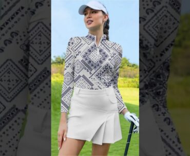 Womens Zipper Golf Shirts Quick Dry Polo Shirts UPF50+ Athletic Tennis Top18_5 #womensfashion#golf
