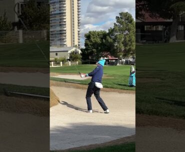 Ian Poulter out at LVCC today for the @LIVGolf Vegas event playing storing in the sand. #livgolf