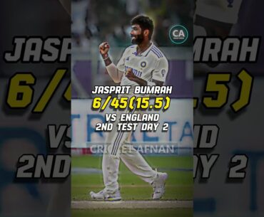 Jasprit Bumrah 6/45 wickets highlights India vs England 2nd Test Day 2 today | IND ENG Jaiswal 209