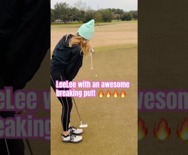 LeeLee with an awesome breaking putt 🔥🔥🔥#golfgirl #putter #golf #golfer #golflife #golfing #love
