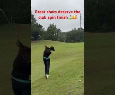 Great shots deserve the club spin finish ⛳️🥰 #golfplayer #golfgirl #golf #golfswing