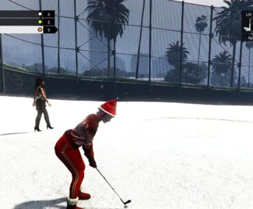 Grand Theft Auto V NPC lady on the golf course