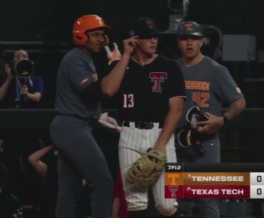 #9 Tennessee vs #21 Texas Tech -- baseball full game video