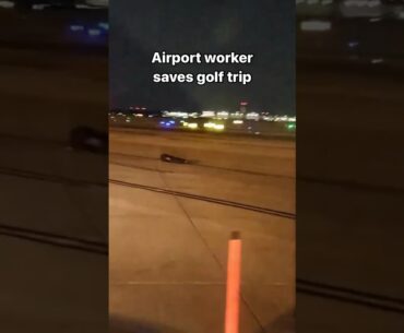 An airport worker saved a golf bag that fell off the baggage cart. LEGEND. (via mikeregan11 IG)
