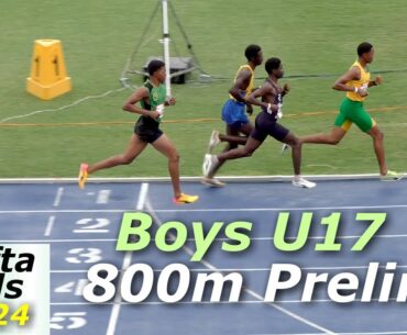 Cavel Nooks | Shemar Green | Yohance Carty | Boys U17 800m Prelims | Carifta Trials Jamaica 2024