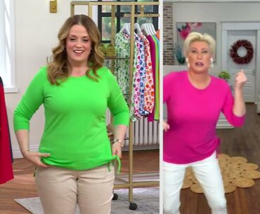 Belle by Kim Gravel Primabelle Knit 3/4 Sleeve Side Ruched Top on QVC