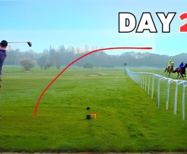 I Hit A Golf Ball Onto A Horse Racing Track | Playing Golf EVERY DAY Until I Make 18 Pars In a Row