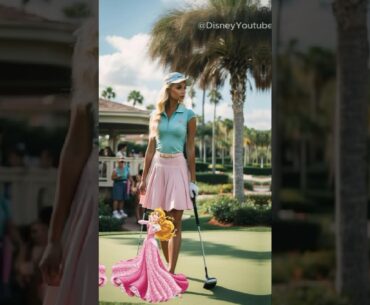 #disney #princesses Tee Off in Style! 🌟🏌️‍♀️Golf Royalty #glowup #shorts