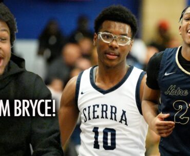 Bronny James Reacts to Bryce James Biggest Game Sierra Canyon vs Notre Dame Wild Finish!
