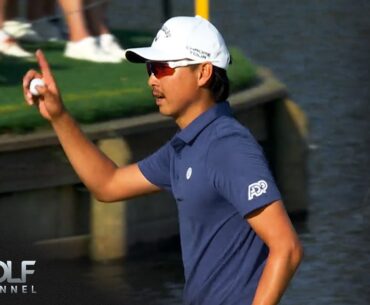 Min Woo Lee drains 60-foot putt at TPC Sawgrass No. 17 | The Players Championship | Golf Channel