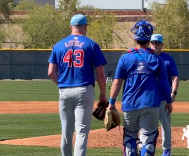 Luke Little Pitches to Live Batters - Spring Training