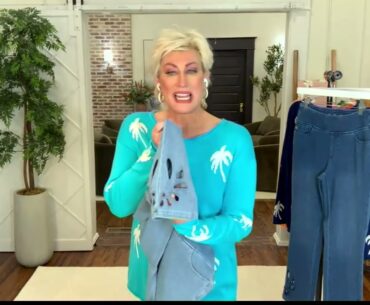 Belle by Kim Gravel Flexibelle Paisley Jean on QVC