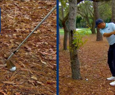 Jordan Spieth escapes pine straw with left-handed shot at Valspar