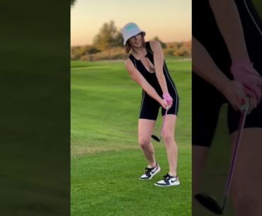 Amazing Golf Swing you need to see | Golf Girl awesome swing | Golf shorts | Samantha Shoshanna