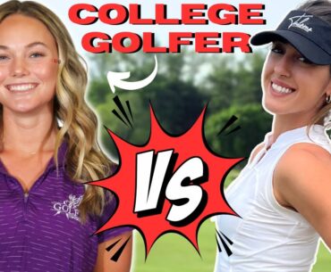 6 Hole Stroke Play Match! College Golfers | Sabrina Andolpho