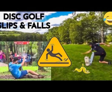 DISC GOLF FAILS - SLIPPING, TRIPPING, AND FALLING | FUNNY MONTAGE 😂