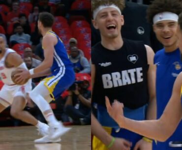 Klay Thompson points and calls Dillon Brooks a bum after hitting a 3 on him 😂