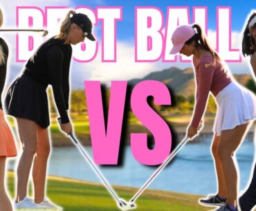 9 Hole Best Ball | Blondes VS Brunettes.. Loser CLEANS Clubs