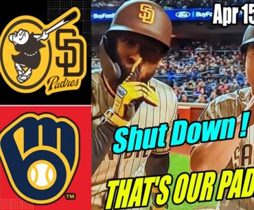 San Diego Padres vs Brewers [FULL GAME] Highlights April 15, 2024 | LFGSD!! Time to get it going!!!!