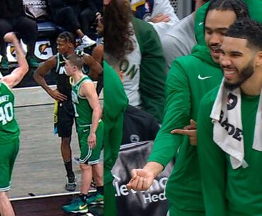 Luke Kornet's Epic Free Throw Celebration with Celtics Bench 😂