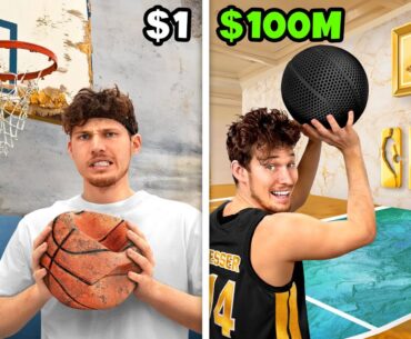 $1 vs $100,000,000 Basketball Court!