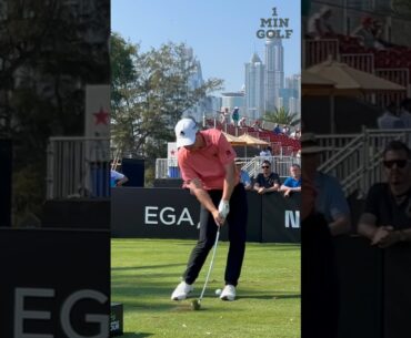 Aaron Cockerill’s Par-3 Tee Shot⛳️ at Dubai Desert Classic #golf #golfswing