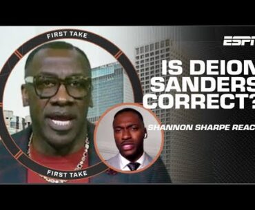 Shannon Sharpe DOES NOT LIKE Deion Sanders’ comments about Shedeur & Travis Hunter | First Take