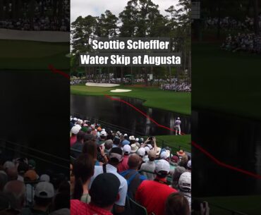Scottie Scheffler Water Skip Shot at Augusta Nationals #themasters #golf #viral #scottiescheffler