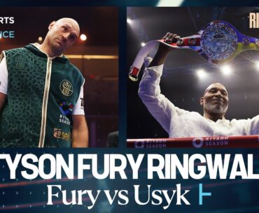 👑 Tyson Fury's INCREDIBLE ringwalk before facing Oleksandr Usyk at #RingOfFire 🔥 #FuryUsyk 🇸🇦