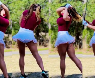 Meet Caitlin Rice, who breaks every golf course rule with her daring outfits