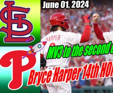 Cardinals vs Phillies [FULL GAME] June 01, 2024 | Bryce Harper - The swing. The crowd. The Bank 👊🏻