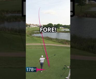 A bounce … off an elbow into the fairway? 😬