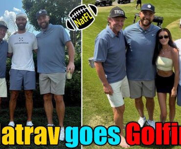 Travis Kelce spent Sunday playing golf with Dustin Johnson & Wayne Gretzky