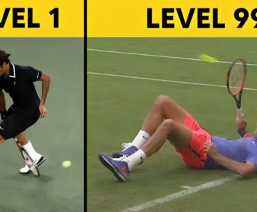 Roger Federer LEGENDARY Skills From Level 1 to Level 100