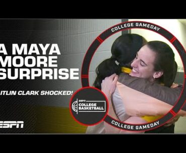 Caitlin Clark SURPRISED by idol Maya Moore! | College GameDay